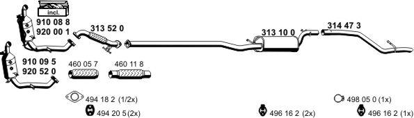 ERNST 031553 - Система випуску ОГ autocars.com.ua