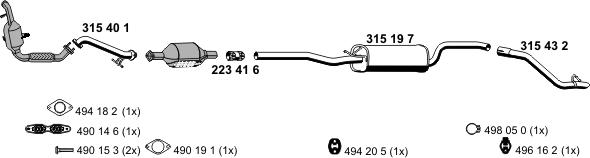 ERNST 031761 - Система випуску ОГ autocars.com.ua