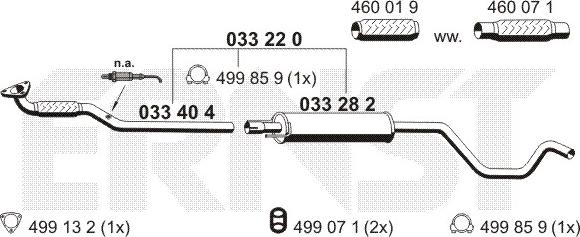 ERNST 033220 - Середній глушник вихлопних газів autocars.com.ua