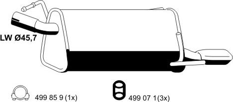 ERNST 033268 - Глушник вихлопних газів кінцевий autocars.com.ua