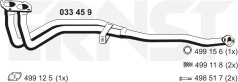 ERNST 033459 - Труба вихлопного газу autocars.com.ua