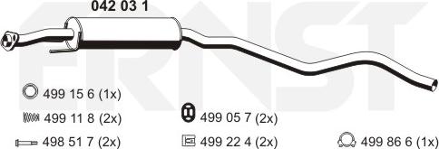 ERNST 042031 - Предглушітель вихлопних газів autocars.com.ua