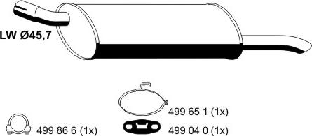 ERNST 042161 - Глушник вихлопних газів кінцевий autocars.com.ua