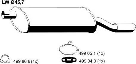 ERNST 042284 - Глушник вихлопних газів кінцевий autocars.com.ua