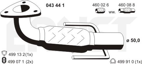 ERNST 043441 - Труба вихлопного газу autocars.com.ua