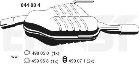 ERNST 044004 - Глушник вихлопних газів кінцевий autocars.com.ua