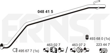 ERNST 048415 - Труба вихлопного газу autocars.com.ua