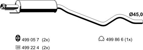 ERNST 052146 - Середній глушник вихлопних газів autocars.com.ua