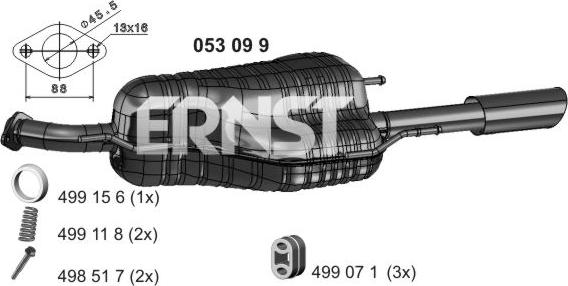 ERNST 053099 - Глушитель выхлопных газов, конечный autodnr.net