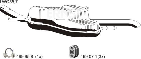 ERNST 054041 - Глушитель выхлопных газов, конечный avtokuzovplus.com.ua