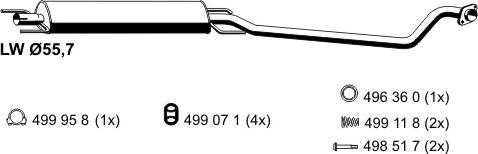 ERNST 054126 - Средний глушитель выхлопных газов avtokuzovplus.com.ua