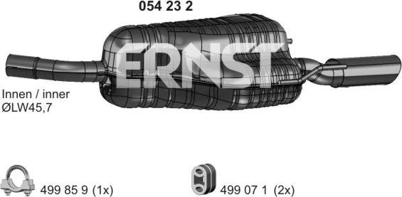 ERNST 054232 - Глушитель выхлопных газов, конечный autodnr.net