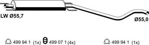 ERNST 054294 - Средний глушитель выхлопных газов avtokuzovplus.com.ua