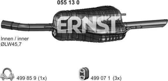 ERNST 055130 - Глушитель выхлопных газов, конечный autodnr.net