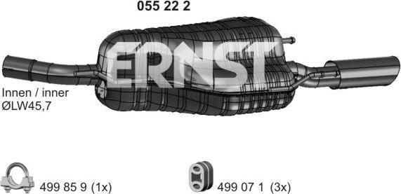 ERNST 055222 - Глушитель выхлопных газов, конечный autodnr.net