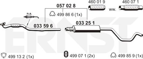 ERNST 057028 - Середній глушник вихлопних газів autocars.com.ua