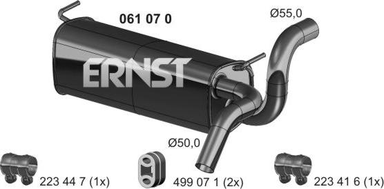ERNST 061070 - Глушитель выхлопных газов, конечный avtokuzovplus.com.ua