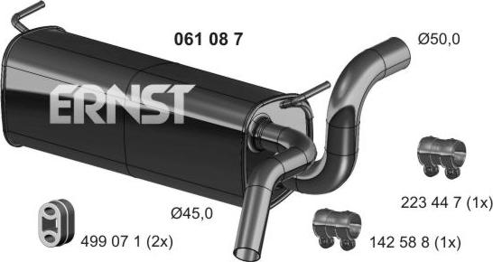 ERNST 061087 - Глушитель выхлопных газов, конечный avtokuzovplus.com.ua