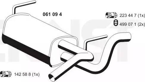 ERNST 061094 - Глушитель выхлопных газов, конечный avtokuzovplus.com.ua