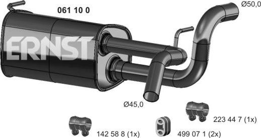 ERNST 061100 - Глушитель выхлопных газов, конечный avtokuzovplus.com.ua