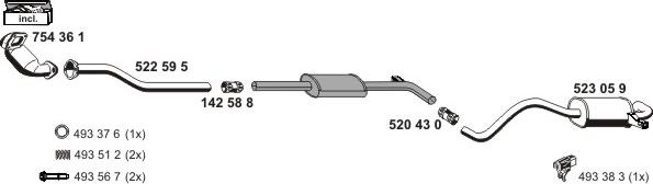 ERNST 100475 - Система випуску ОГ autocars.com.ua
