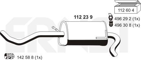 ERNST 112239 - Глушник вихлопних газів кінцевий autocars.com.ua