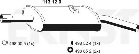 ERNST 113120 - Глушник вихлопних газів кінцевий autocars.com.ua