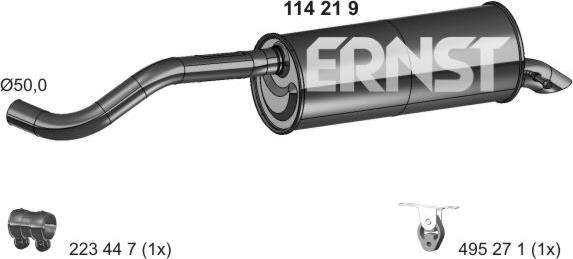 ERNST 114219 - Глушитель выхлопных газов, конечный autodnr.net
