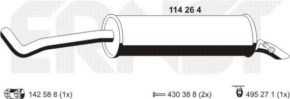 ERNST 114264 - Глушитель выхлопных газов, конечный avtokuzovplus.com.ua