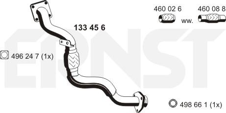 ERNST 133456 - Труба вихлопного газу autocars.com.ua