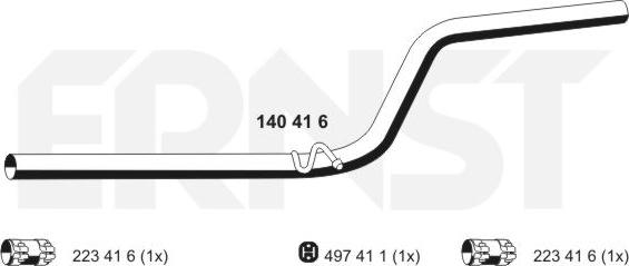 ERNST 140416 - Труба выхлопного газа avtokuzovplus.com.ua