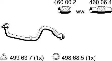 ERNST 141406 - Труба вихлопного газу autocars.com.ua