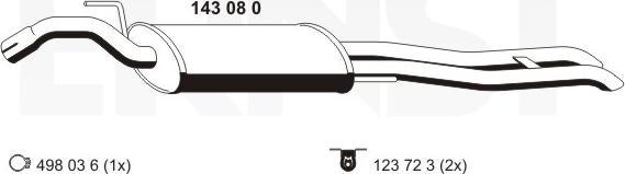 ERNST 143080 - Глушитель выхлопных газов, конечный avtokuzovplus.com.ua