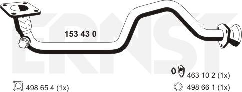 ERNST 153430 - Труба вихлопного газу autocars.com.ua