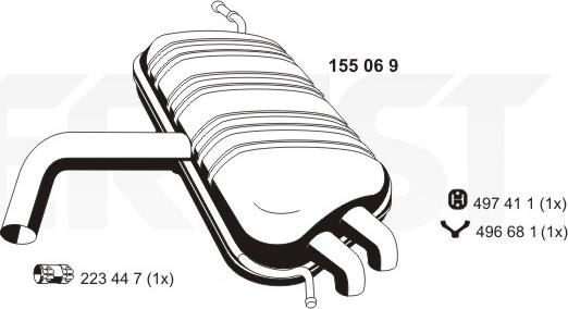 ERNST 155069 - Глушник вихлопних газів кінцевий autocars.com.ua