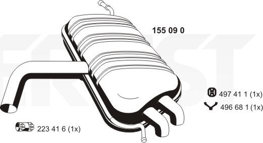 ERNST 155090 - Глушник вихлопних газів кінцевий autocars.com.ua