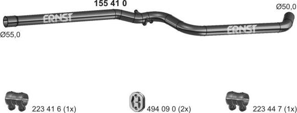 ERNST 155410 - Труба выхлопного газа avtokuzovplus.com.ua