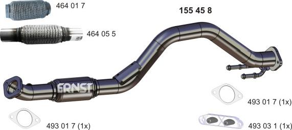 ERNST 155458 - Труба вихлопного газу autocars.com.ua