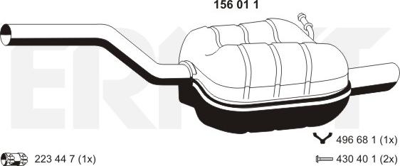 ERNST 156011 - Глушник вихлопних газів кінцевий autocars.com.ua