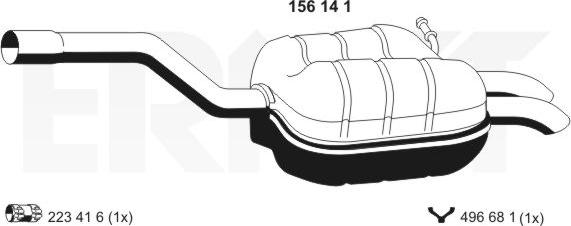 ERNST 156141 - Глушник вихлопних газів кінцевий autocars.com.ua