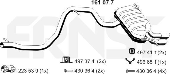 ERNST 161077 - Глушитель выхлопных газов, конечный avtokuzovplus.com.ua
