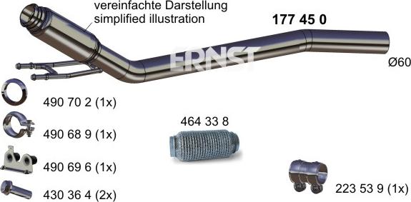 ERNST 177450 - Труба выхлопного газа avtokuzovplus.com.ua