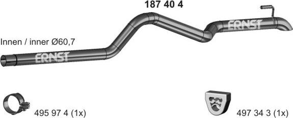 ERNST 187404 - Труба выхлопного газа avtokuzovplus.com.ua
