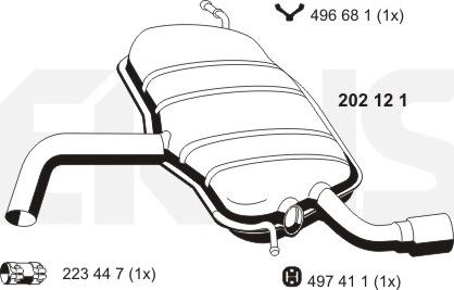 ERNST 202121 - Глушник вихлопних газів кінцевий autocars.com.ua