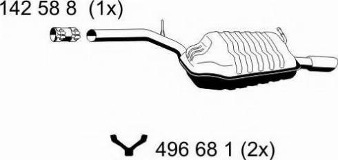ERNST 244121 - Глушник вихлопних газів кінцевий autocars.com.ua