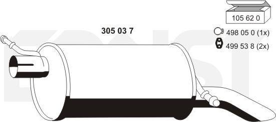 ERNST 305037 - Глушитель выхлопных газов, конечный avtokuzovplus.com.ua