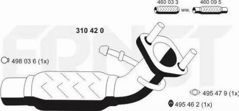 ERNST 310420 - Ремонтная трубка, катализатор avtokuzovplus.com.ua