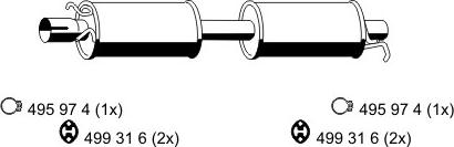 ERNST 330237 - Середній глушник вихлопних газів autocars.com.ua