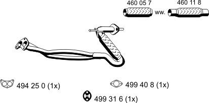 ERNST 330466 - Труба вихлопного газу autocars.com.ua