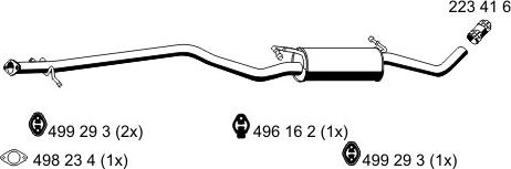 ERNST 331234 - Середній глушник вихлопних газів autocars.com.ua